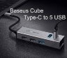 USB-концентратор Hoco Baseus Cube HUB Adapter Type-C to USB 3.0*3+USB2.0*2 (темно-серый)