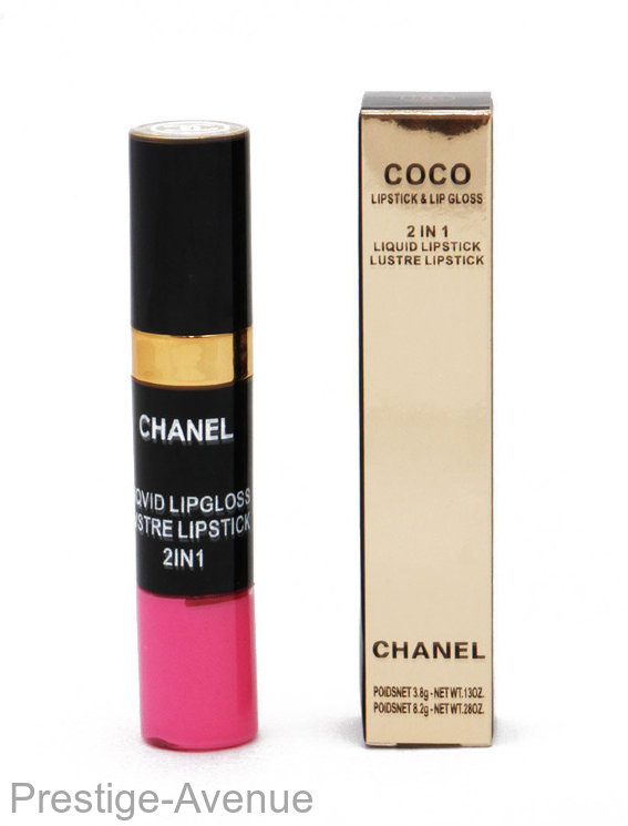Блеcк и помада Chanel Coco Lipstick & Lip Gloss 2in1 - 12 шт