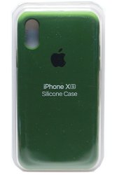Силиконовый чехол для iPhone XS темно болотно-зеленый