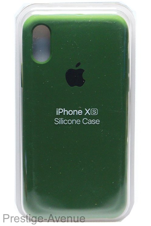 Силиконовый чехол для iPhone XS темно болотно-зеленый