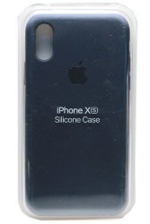 Силиконовый чехол для iPhone XS темно-синий