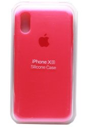 Силиконовый чехол для iPhone XS ярко-розовый