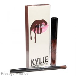 Жидкая помада+карандаш Kylie Holiday Edition 2в1 - True braun K