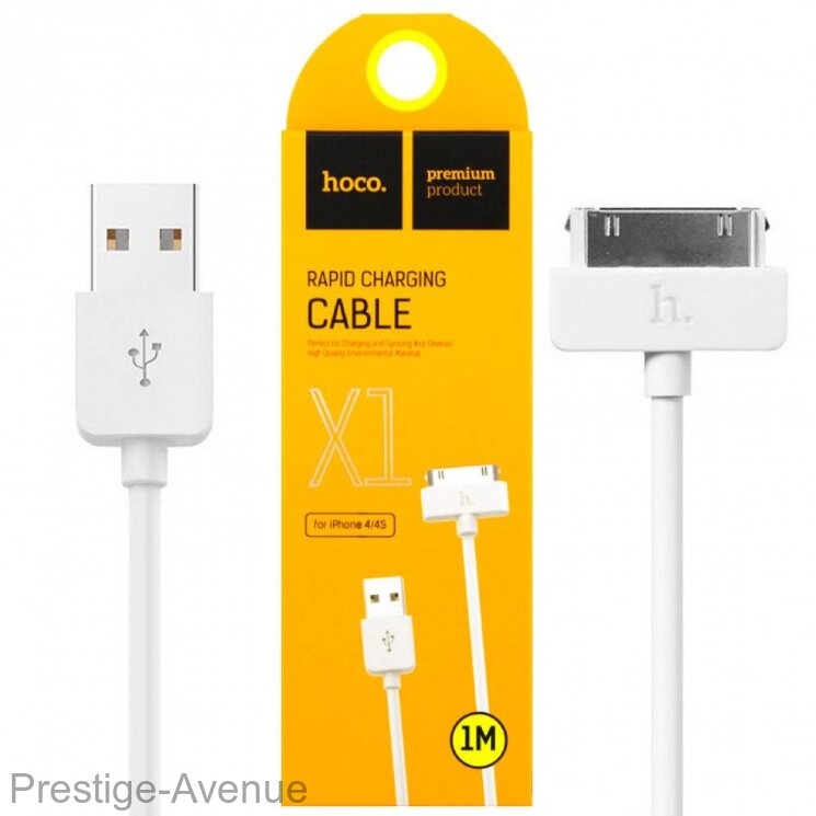 Кабель HOCO Fast Charning Cable X1 2.4A for iPHONE 4/4s (1 Метр)