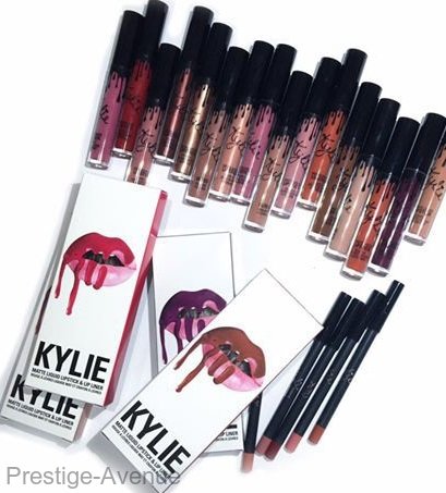 Блеск для губ+карандаш Kylie Matte Liquid Lipstick & Lip Pencil (упак 12цв)