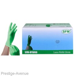 Перчатки неопудренные (смесь латекс/нитрил) SFM размер S (100 шт)