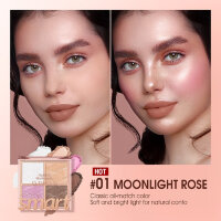 O.TWO.O Пудра-хайлайтер для макияж, 4 цвета арт. SC045  Moonlight Rose #01