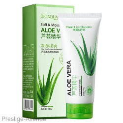 Пенка для умывания с экстрактом алое вера Bioaqua 92% Aloe Vera Moisturizing Facial Foam Cleanser 100 мл (Арт: 78044)