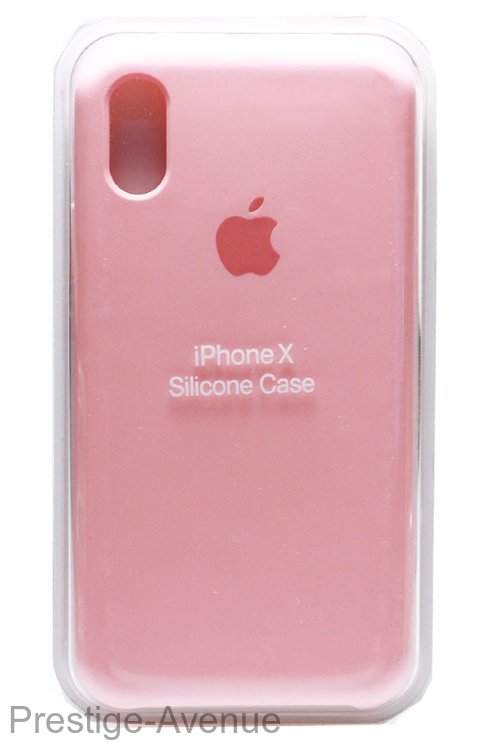 Силиконовый чехол для iPhone X светло-розовый