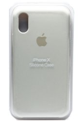 Силиконовый чехол для iPhone X серебристый