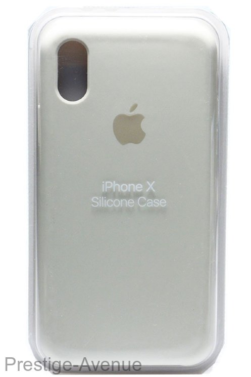 Силиконовый чехол для iPhone X серебристый
