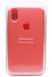 Силиконовый чехол для iPhone X ярко-розовый