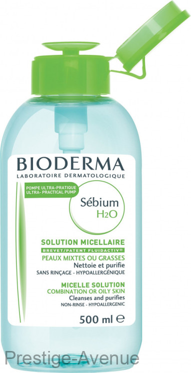 BIODERMA SEBIUM H2O Мицеллярная вода 500 ml (с помпой)