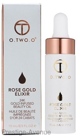 Масло для лица O.TWO.O Rose Gold Elixir 24k Gold Infused Beauty Oil 15мл