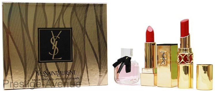 Подарочный набор Yves Saint Laurent (парфюм Mon paris+помада +блеск)
