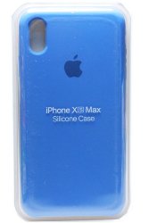Силиконовый чехол для iPhone XS Max ярко голубой