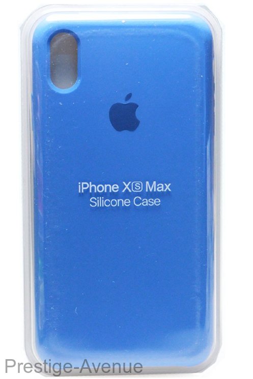 Силиконовый чехол для iPhone XS Max ярко голубой